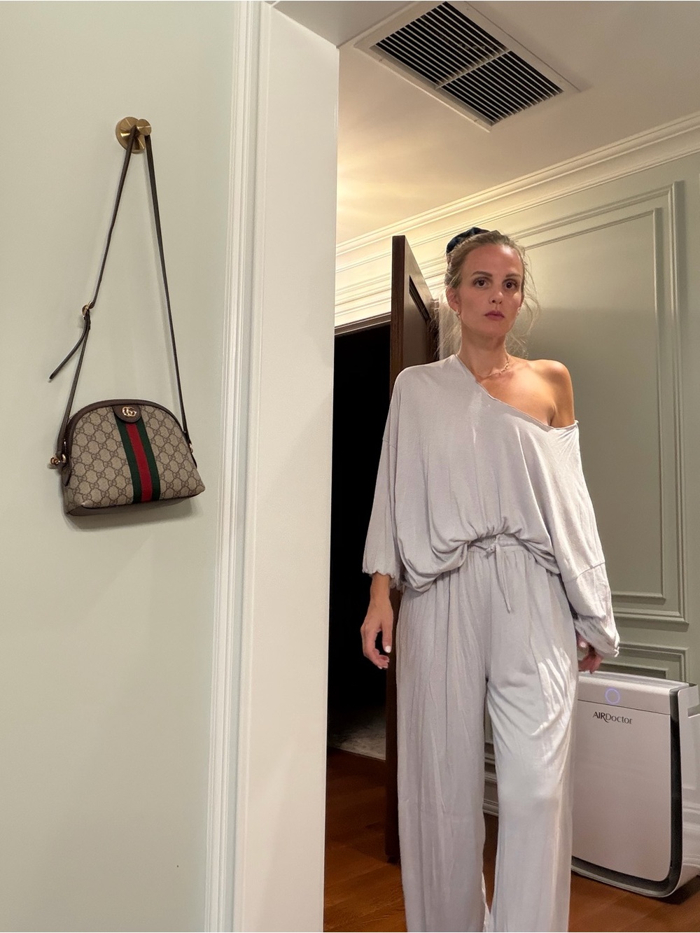 Saje Light Gray Wide-Leg Jumpsuit